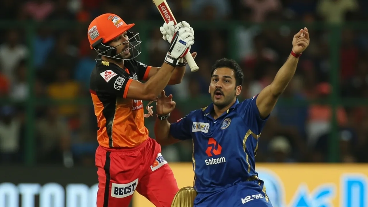 Tight sideline action frame of a top-order batsman playing a shot during a T20 fixture